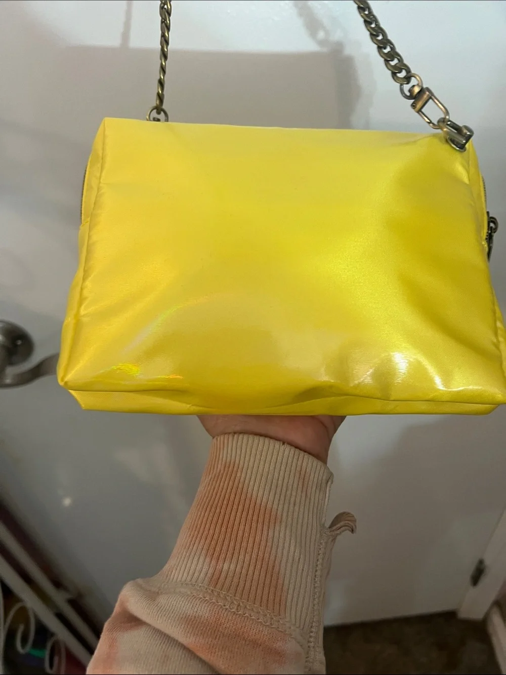 Gucci Yellow Pouch with 47 inch chain/Hardware